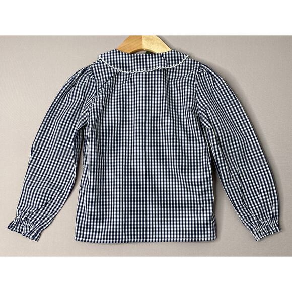 Classic Prep Girls 4T Navy Blue/White Gingham Westy Button Front Shirt NWT CPC - Picture 4 of 6